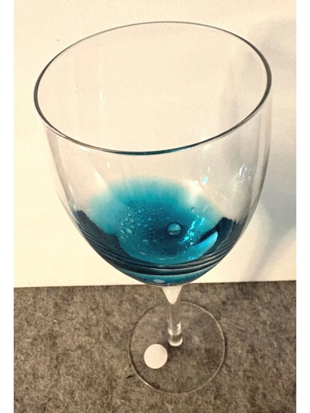 Pier 1 Handblown Teal Crackle Glass 9.25